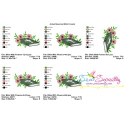 Bible With Flowers Religious Embroidery Design Pattern-2