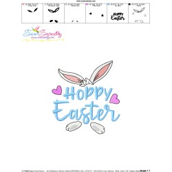 Hoppy Easter Bunny Embroidery Lettering Design-3