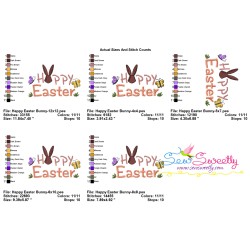 Happy Easter Bunny Embroidery Lettering Design-2