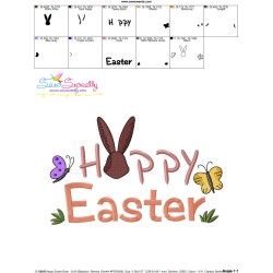 Happy Easter Bunny Embroidery Lettering Design-3
