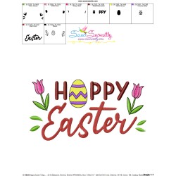 Happy Easter Tulips Embroidery Lettering Design-3