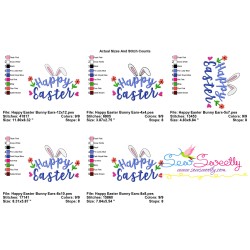 Happy Easter Bunny Ears Embroidery Lettering Design-2