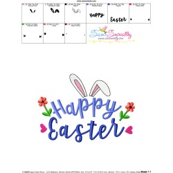 Happy Easter Bunny Ears Embroidery Lettering Design-3