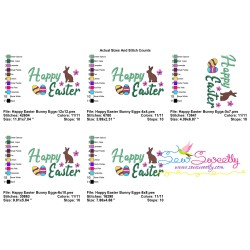 Happy Easter Bunny Eggs Embroidery Lettering Design-2