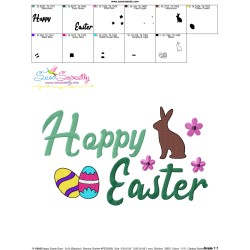 Happy Easter Bunny Eggs Embroidery Lettering Design-3