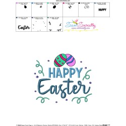 Happy Easter Eggs Embroidery Lettering Design-3