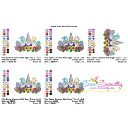 Easter Gnomes With Eggs Trio-v2 Embroidery Design Pattern-2