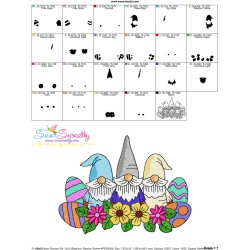 Easter Gnomes With Eggs Trio-v2 Embroidery Design Pattern-3