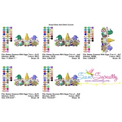 Easter Gnomes With Eggs Trio-v1 Embroidery Design Pattern-2