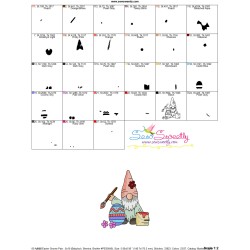 Easter Gnome Painting Egg Embroidery Design Pattern-3