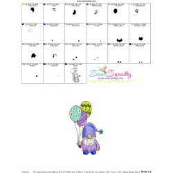 Easter Gnome With Balloons Embroidery Design Pattern-3