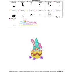 Easter Gnome In Egg Embroidery Design Pattern-3