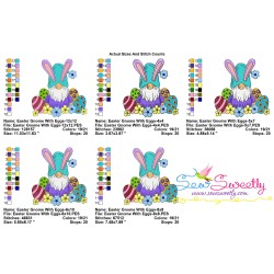Easter Gnome With Eggs Embroidery Design Pattern-2