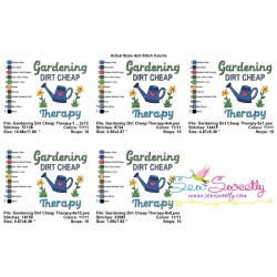 Gardening Dirt Cheap Therapy Embroidery Design Pattern-2