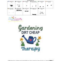 Gardening Dirt Cheap Therapy Embroidery Design Pattern-3
