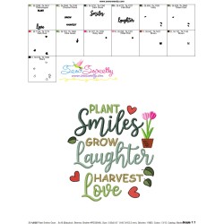 Plant Smiles Grow Laughter Harvest Love Embroidery Design Pattern-3