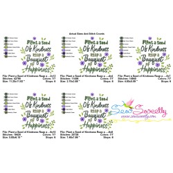 Plant a Seed of Kindness Reap a Bouquet of Happiness Embroidery Design Pattern-2