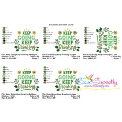 Keep Going Keep Growing Gardening Embroidery Design Pattern-2
