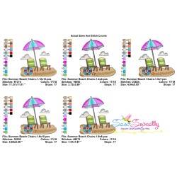 Summer Beach Chairs With Umbrella-1 Embroidery Design Pattern-2