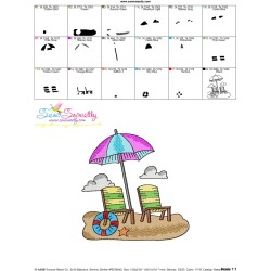 Summer Beach Chairs With Umbrella-1 Embroidery Design Pattern-3