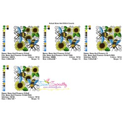 Bees And Sunflowers Quilt Block-10 Embroidery Design Pattern-2