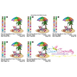 Summer Beach Chair With Umbrella-7 Embroidery Design Pattern-2