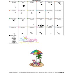 Summer Beach Chair With Umbrella-7 Embroidery Design Pattern-3