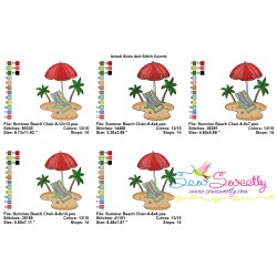Summer Beach Chair With Umbrella-6 Embroidery Design Pattern-2