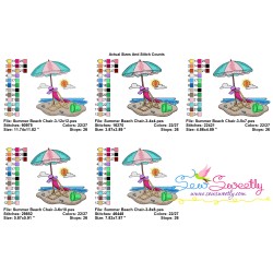 Summer Beach Chair With Umbrella-3 Embroidery Design Pattern-2
