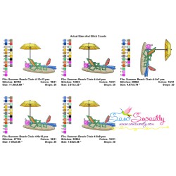 Summer Beach Chair With Umbrella-4 Embroidery Design Pattern-2