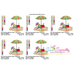 Summer Beach Chair With Umbrella-1 Embroidery Design Pattern-2