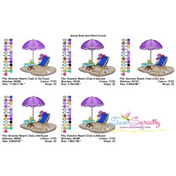 Summer Beach Chair With Umbrella-2 Embroidery Design Pattern-2