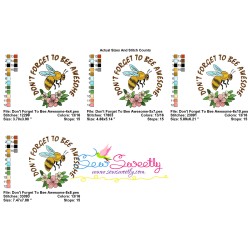 Don't Forget To Bee Awesome Frame Embroidery Design Pattern-2