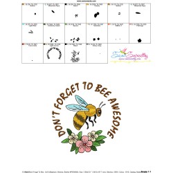 Don't Forget To Bee Awesome Frame Embroidery Design Pattern-3