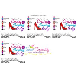 Crazy Sewing Lady Embroidery Design Pattern-2