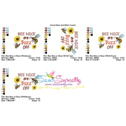 Bee Nice or Buzz Off Embroidery Design Pattern-2