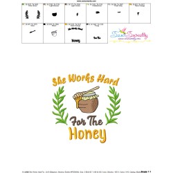 She Works Hard For The Honey Embroidery Design Pattern-3