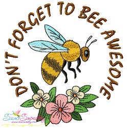 Honey Bee Lettering Embroidery Design Bundle-2