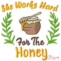 Honey Bee Lettering Embroidery Design Bundle-10