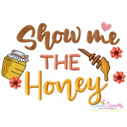 Honey Bee Lettering Embroidery Design Bundle-11