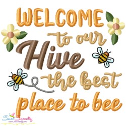Honey Bee Lettering Embroidery Design Bundle-9
