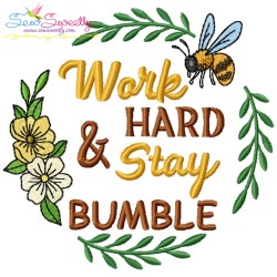 Honey Bee Lettering Embroidery Design Bundle-7