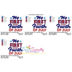 My First Fourth of July Patriotic Embroidery Design Pattern-2