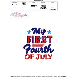 My First Fourth of July Patriotic Embroidery Design Pattern-3