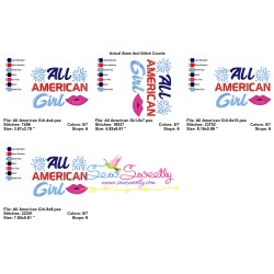 All American Girl Patriotic Embroidery Design Pattern-2