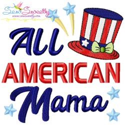 4th of July Lettering Embroidery Design Bundle-8