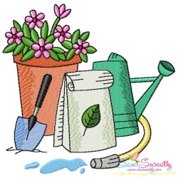 Gardening Plant And Tools-9 Embroidery Design Pattern-1