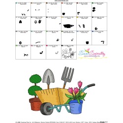 Gardening Plant And Tools-4 Embroidery Design Pattern-3