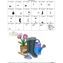 Gardening Plant And Tools-2 Embroidery Design Pattern-3