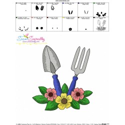 Gardening Plant And Tools-1 Embroidery Design Pattern-3